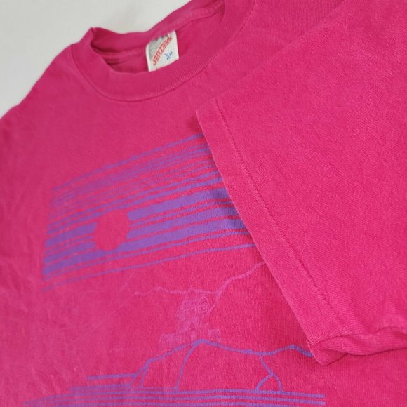 Vintage 90s Germany Single Stitch Pink Shirt Jerzees Size Large - Picture 4 of 7